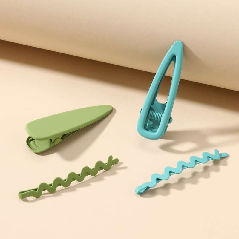

4pcs Matte Hair Clip, Multicolor