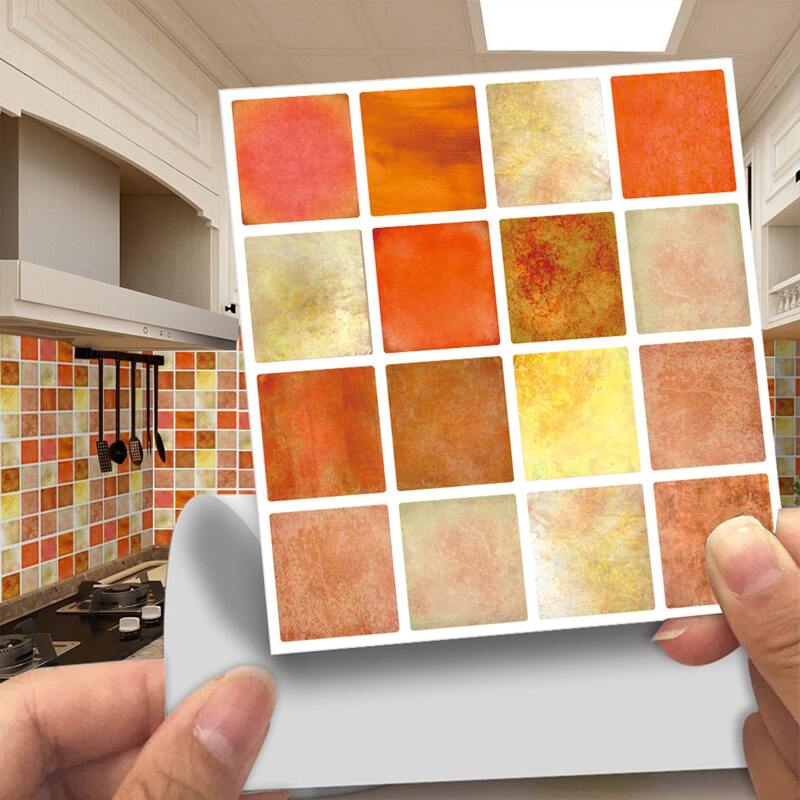 

10pcs Marble Bricks Design Wall Sticker, Multicolor