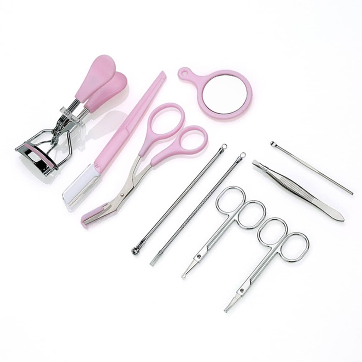 

10pcs Eyebrow Trimming Eyelash Tool Set, Pink