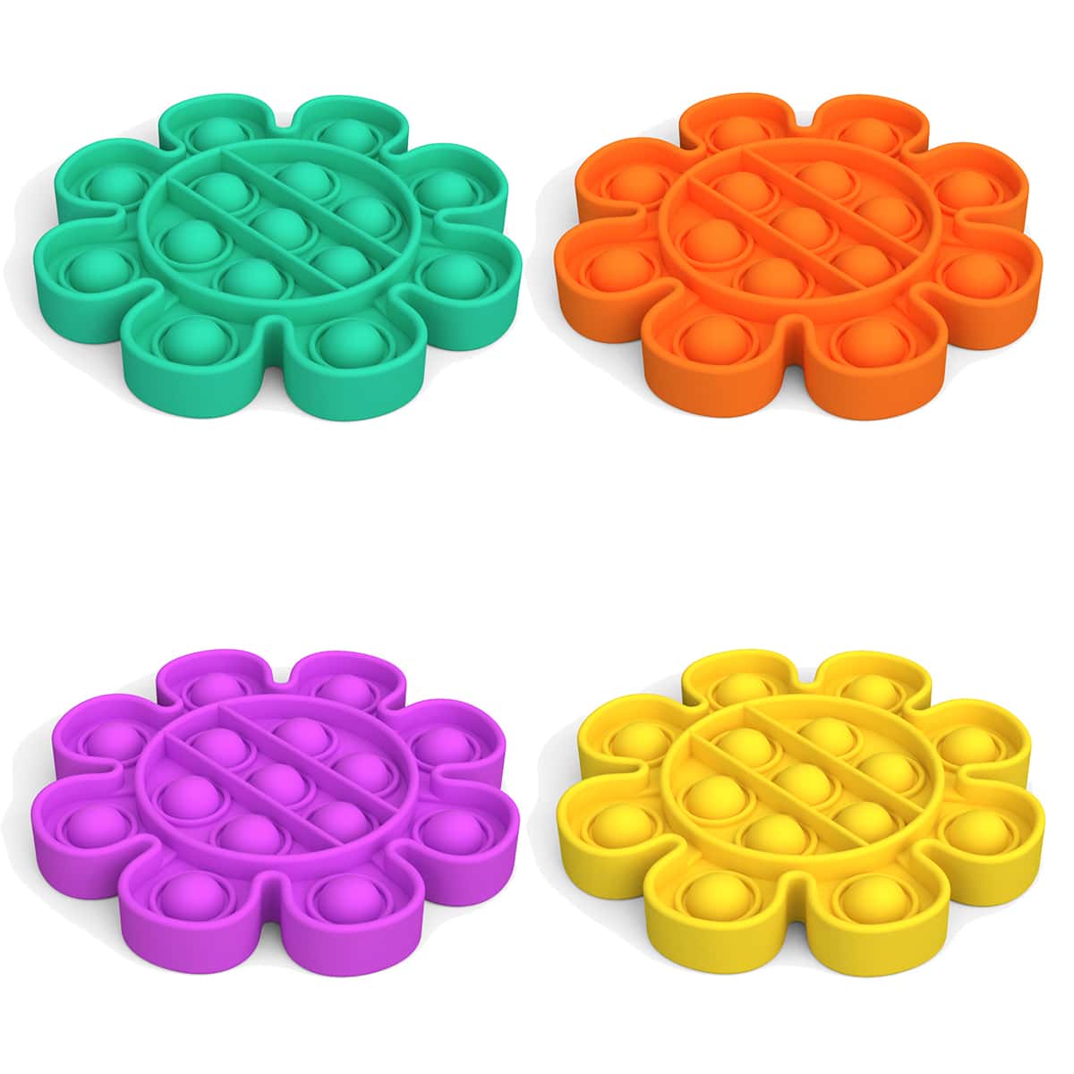 

1pc Random Flower Shaped Push Bubble Toy, Multicolor