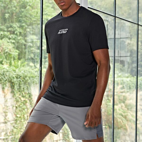 

Men Letter Graphic Tee, Black