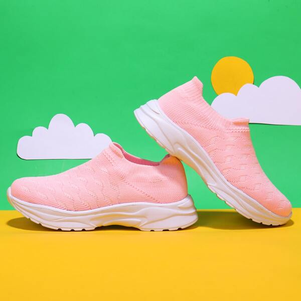 

Girls Slip On Knit Sneakers, Pink