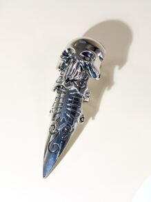 1pc Ghost Shaped Men's Knuckle Ring - Antique Silver - View 1