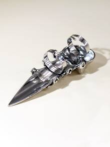 1pc Ghost Shaped Men's Knuckle Ring - Antique Silver - View 2