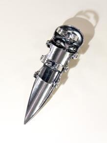 1pc Ghost Shaped Men's Knuckle Ring - Antique Silver - View 3