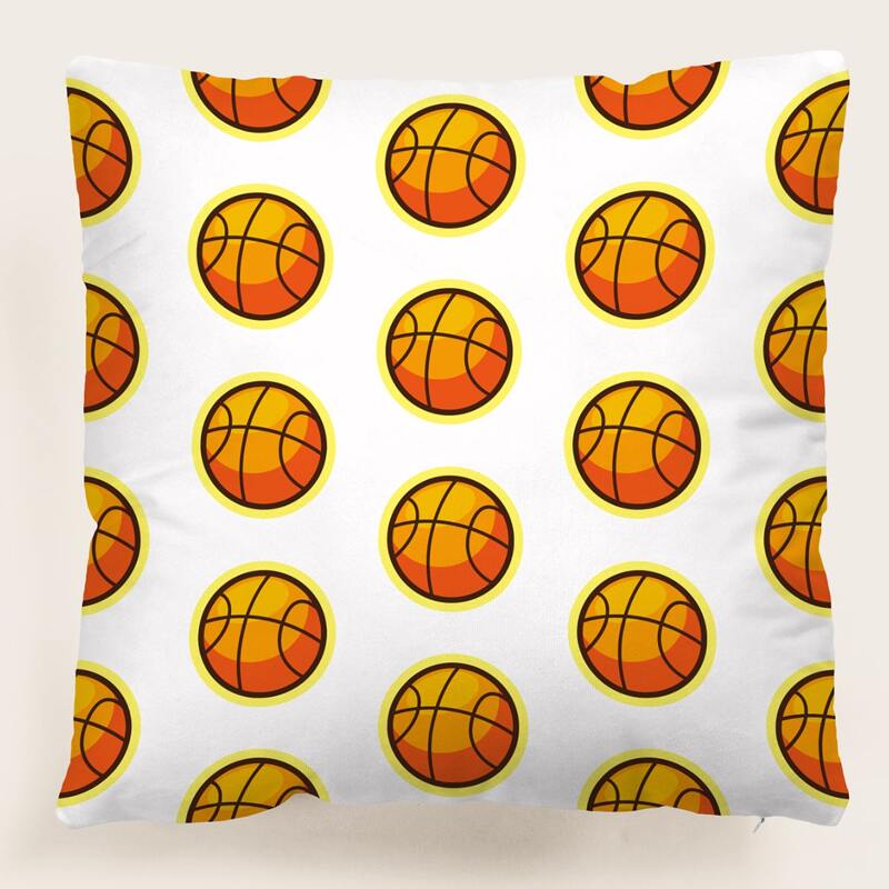 

Basketball Print Kids Cushion Cover Without Filler, Multicolor