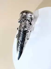 1pc Ghost Shaped Men's Knuckle Ring - Antique Silver - View 4