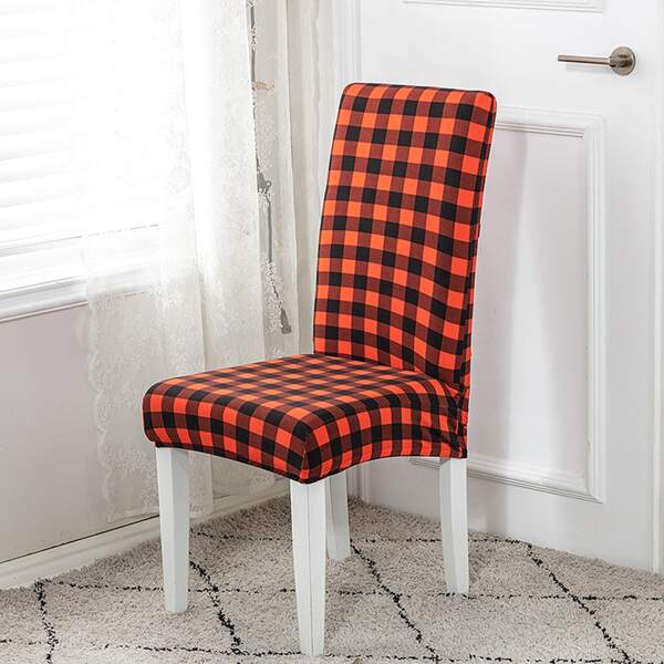 

Gingham Pattern Stretchy Chair Slipcover, Multicolor