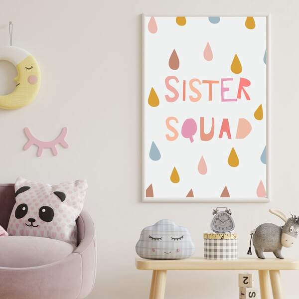 

Slogan Graphic Kids Unframed Painting, Multicolor