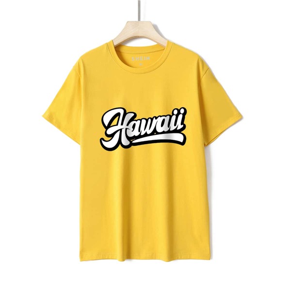 

Letter Graphic Crew Neck Tee, Yellow
