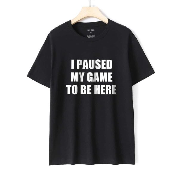 

Slogan Graphic Short Sleeve Tee, Black