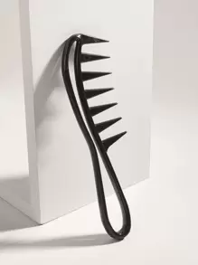Peigne à dents larges pour coiffure pompadour, peigne rétro pour le volume, 1 peigne en forme d'arête de poisson ajouré antistatique, brosse à cheveux, brosse Denman, peigne à dents larges, brosse démêlante anti-nœuds pour cheveux mouillés, peigne à dents larges démêlant, brosse à cheveux, peigne, outils pour cheveux, produits et accessoires capillaires pour les essentiels de voyage du salon de coiffure et de beauté - Noir - Voir 3