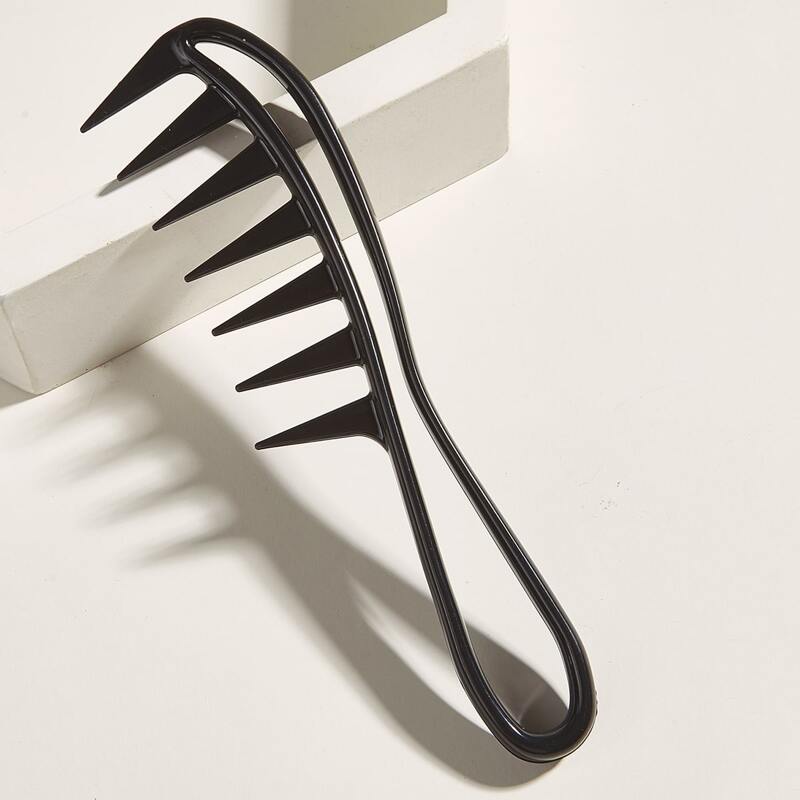 

1pc Wide Teeth Hair Comb, Black