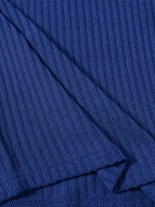 SHEIN EZwear Solid Rib-knit Tank Top - Royal Blue - View 5