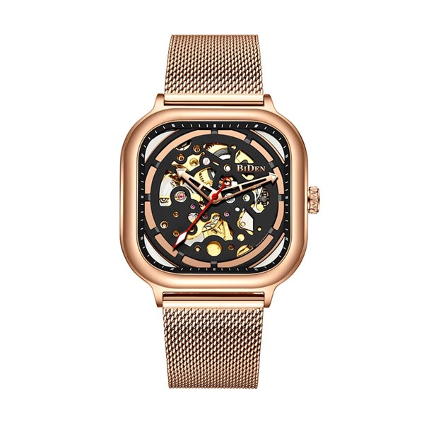 

Men Mesh Strap Skeleton Mechanical Watch