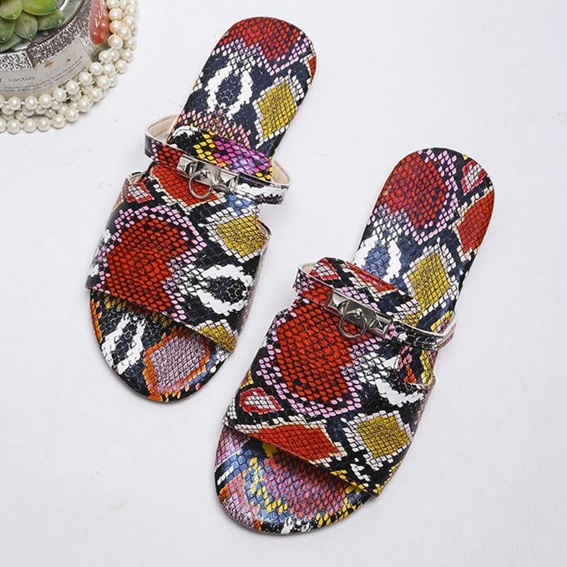 

Snakeskin Slide Sandals, Multicolor