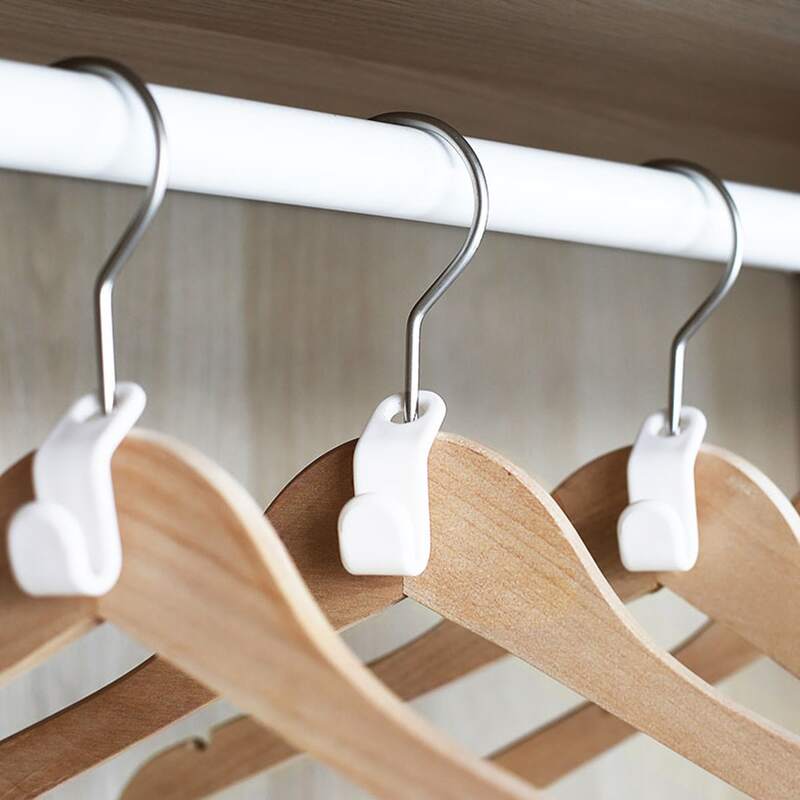 

6pcs Clothes Hanger Connector Hook, White