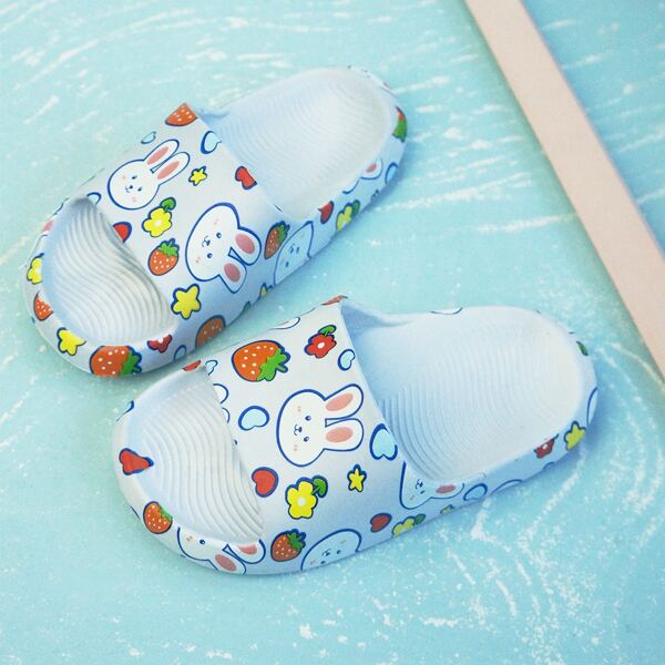 

Toddler Girls Cartoon Graphic Slippers, Blue