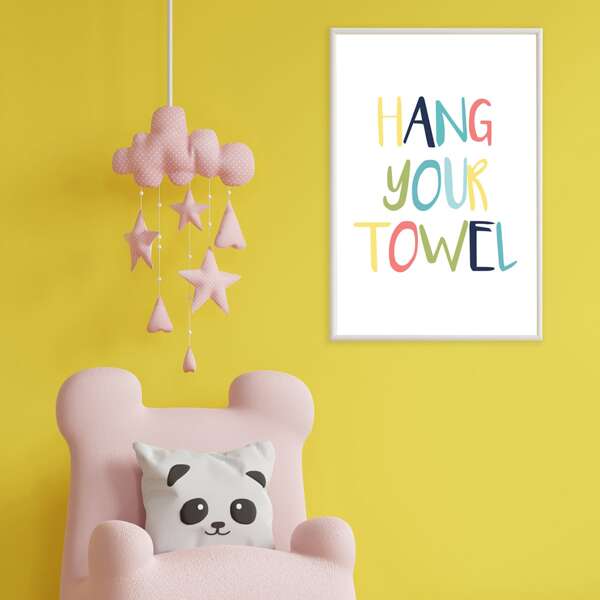 

Slogan Graphic Kids Unframed Painting, White