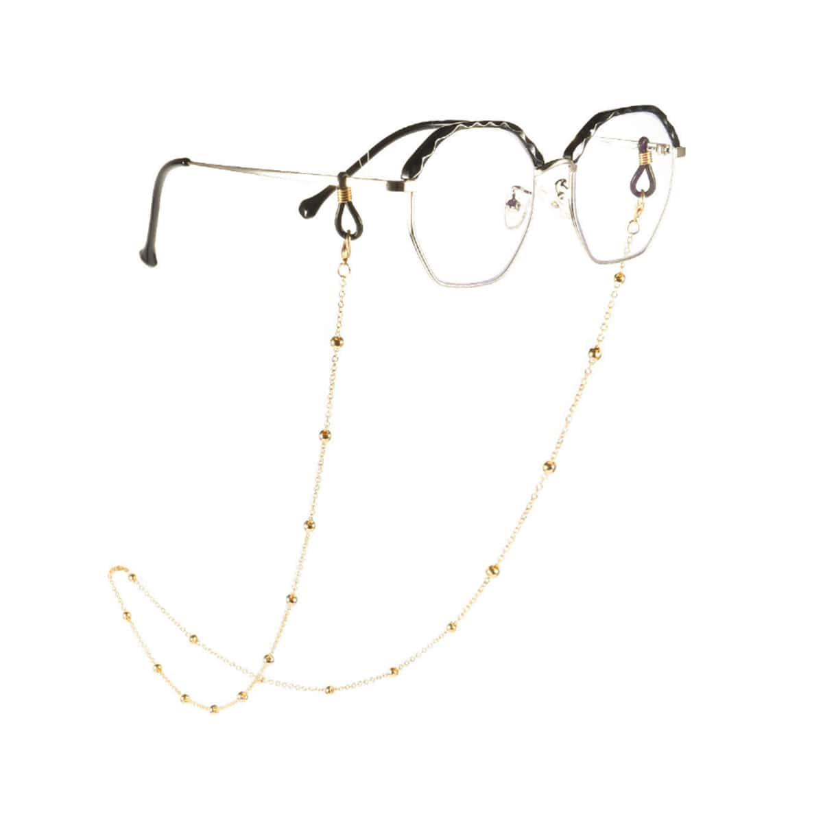 

1pc Bead Decor Glasses Chain, Gold