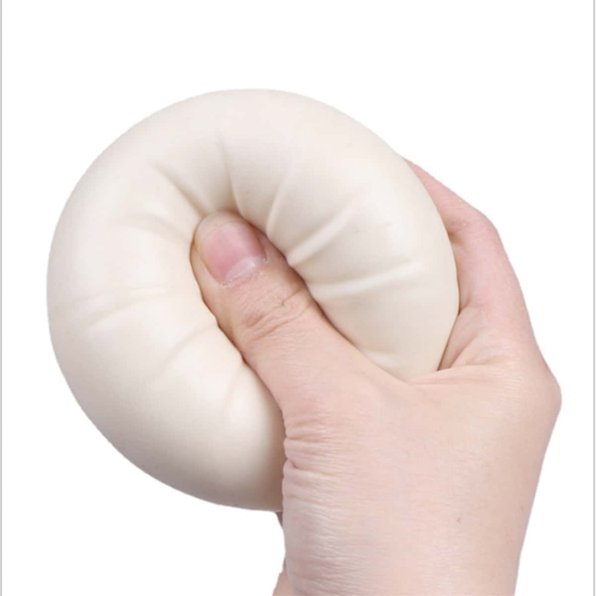 

1pc Simulation Bun Decompression Toy, White