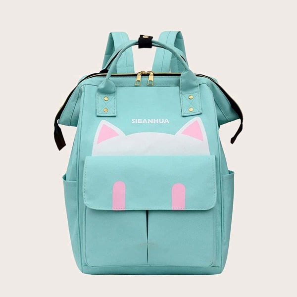 

Cartoon Design Baby Diaper Backpack, Green