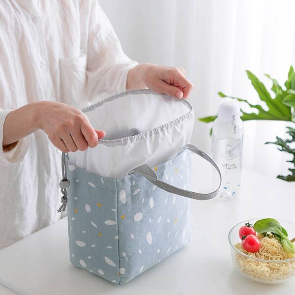 

1pc Portable Random Color Lunch Bag, Multicolor