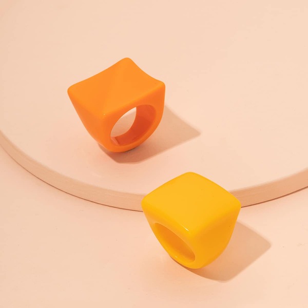 

2pcs Resin Ring, Multicolor