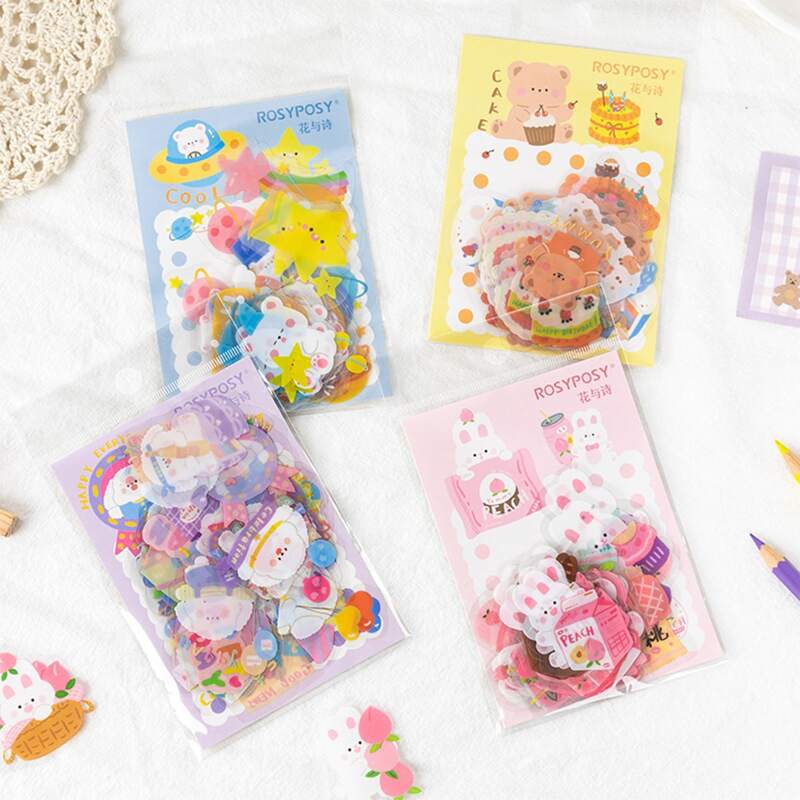

Random 40pcs Cartoon Animal Sticker, Multicolor