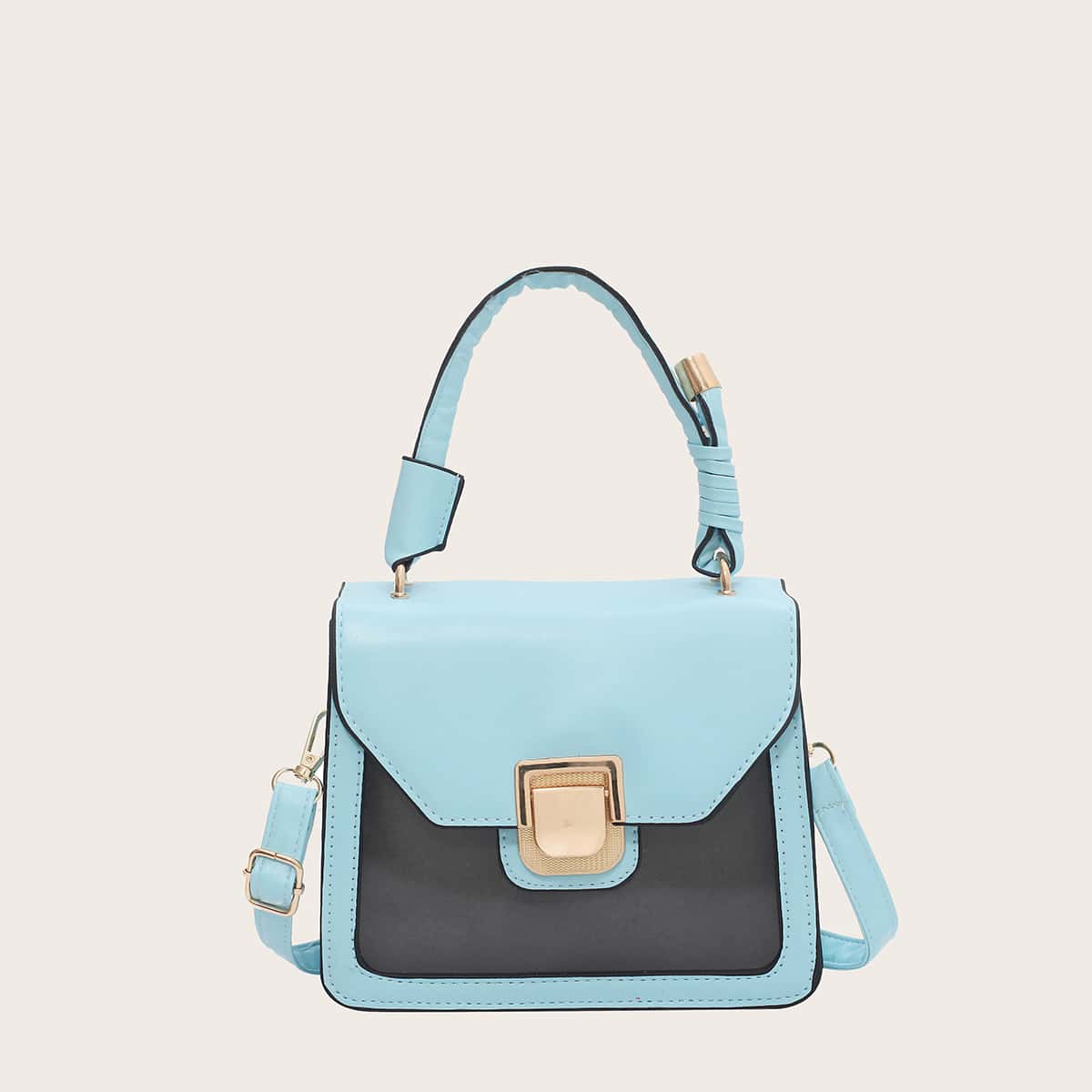 

Solid Clear Satchel Bag, Baby blue