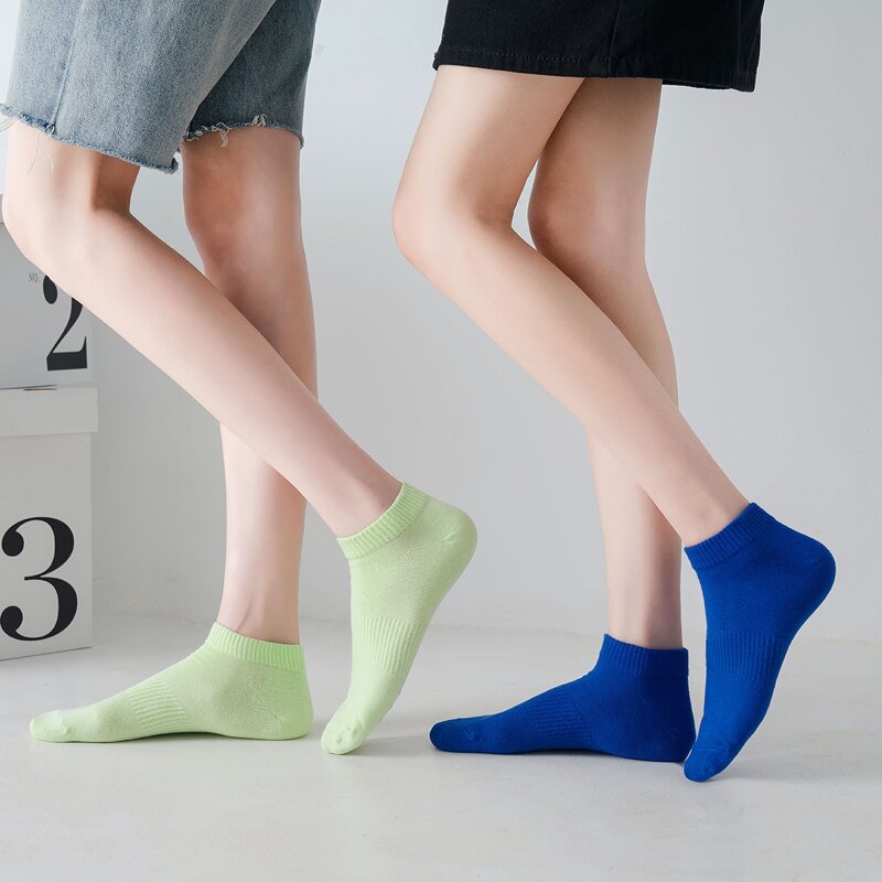 

2pairs Solid Ankle Socks, Multicolor
