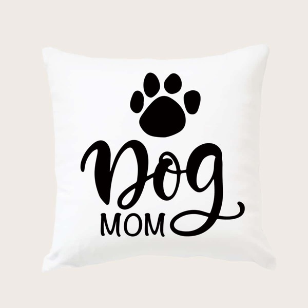 

Letter Graphic Cushion Cover Without Filler, Black and white