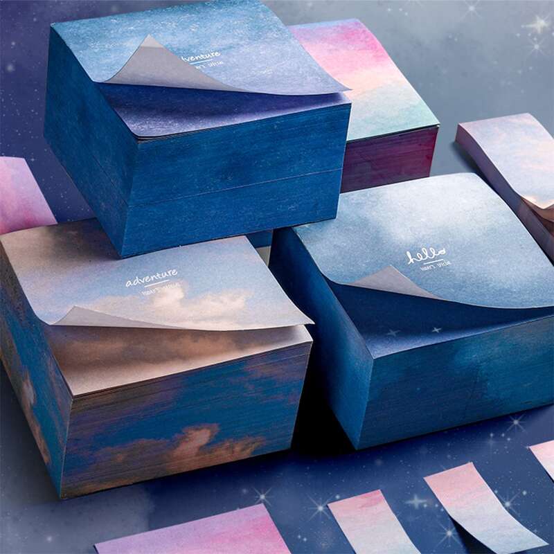

400sheets Galaxy Print Random Sticky Note, Multicolor