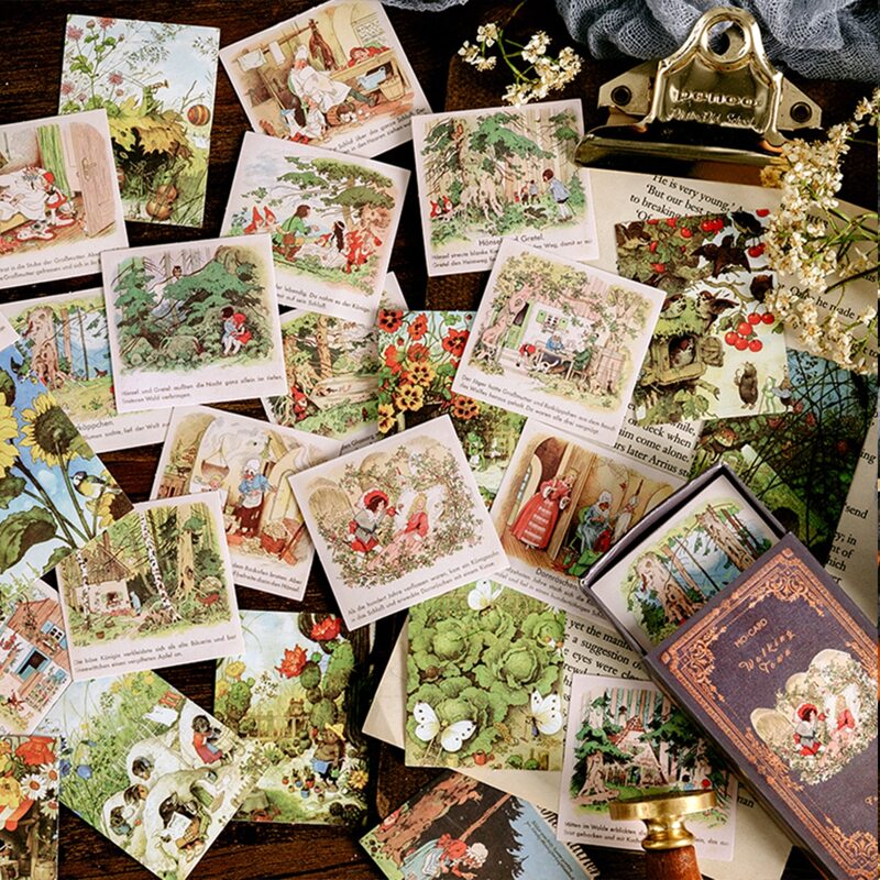 

60pcs Mixed Vintage Pattern Sticker, Multicolor