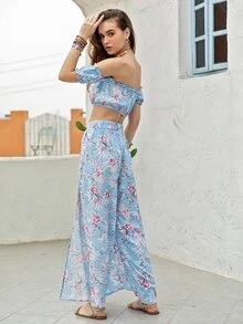 Rusttydustty Bộ thời trang viền lá sen Hoa Boho - Nhiều màu - Xem 2