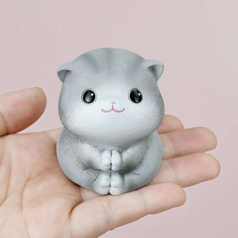 

1pc Cat Design Art Decoration, Grey