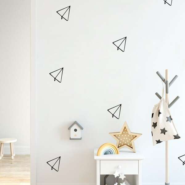 

Paper Airplane Print Wall Sticker, Black