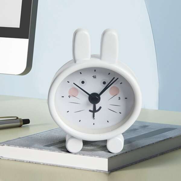 

Rabbit Design Alarm Clock, White