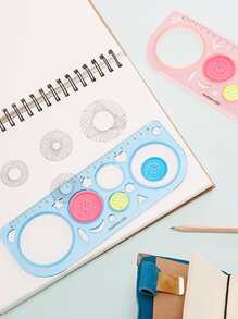 1pc Random Color Drawing Template Ruler,Rulers - Multicolor - View 2