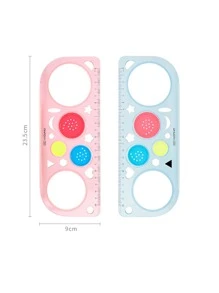 1pc Random Color Drawing Template Ruler,Rulers - Multicolor - View 3