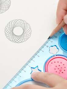 1pc Random Color Drawing Template Ruler,Rulers - Multicolor - View 5