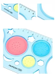 1pc Random Color Drawing Template Ruler,Rulers - Multicolor - View 6