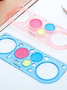1pc Random Color Drawing Template Ruler,Rulers - Multicolor - View 7