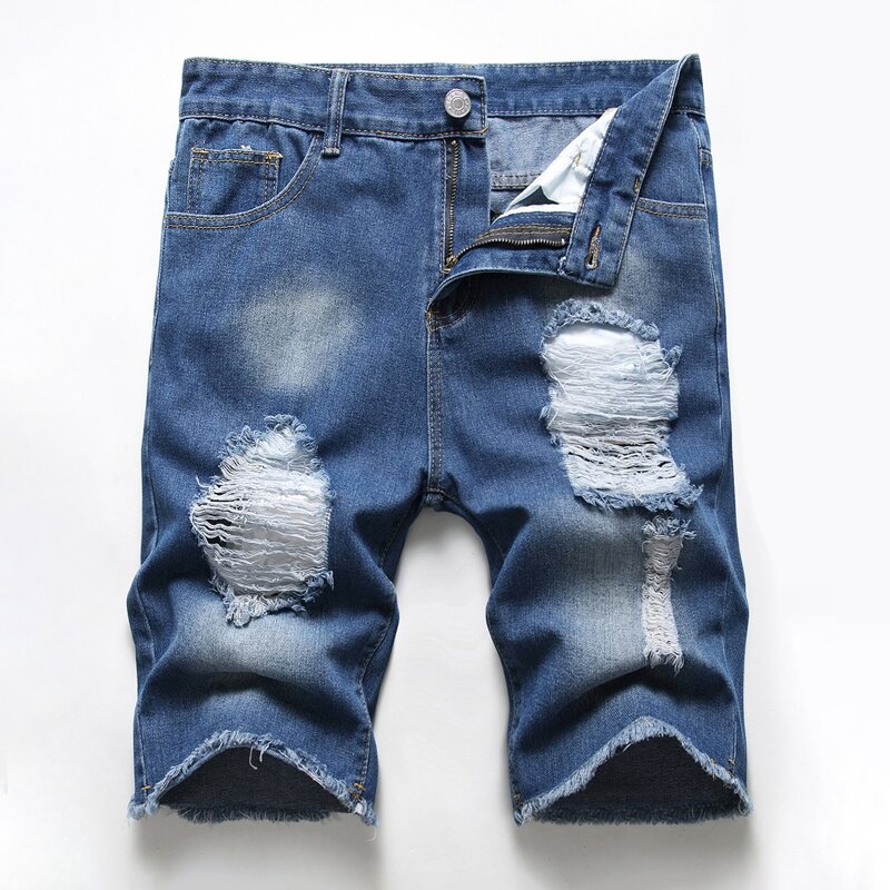 

Guys Ripped Denim Shorts, Medium wash