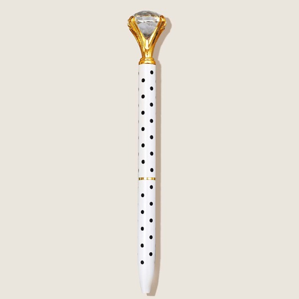 

Polka Dot Pattern Diamond Ballpoint Pen, Black