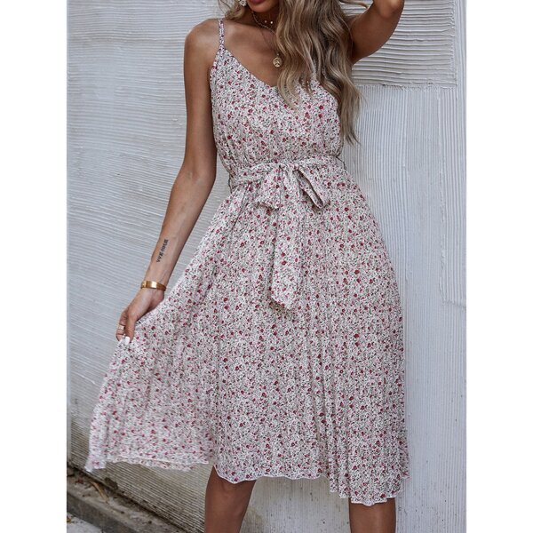 

Ditsy Floral Self Tie Cami Dress, Multicolor