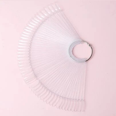 50 que thử mẫu sơn móng tay trong suốt có vòng, que thử mẫu sơn móng tay hình quạt trong suốt, dụng cụ trưng bày màu sơn móng tay, dụng cụ trưng bày màu sơn móng tay, đồ dùng làm móng, dụng cụ làm móng, dụng cụ làm móng, trở lại trường, móng tay, dụng cụ làm móng để dán móng tay