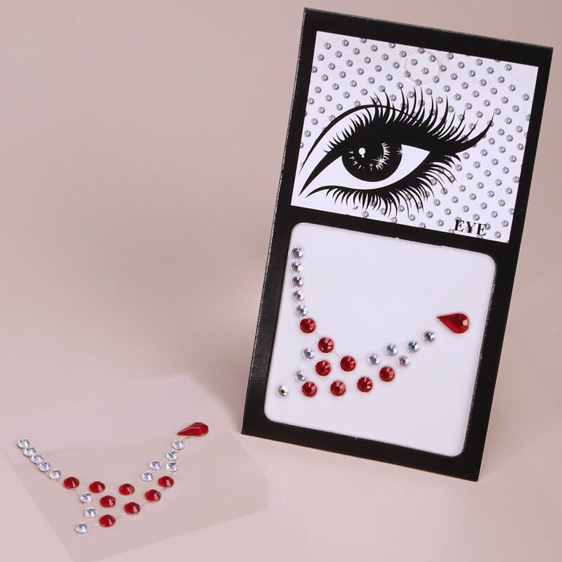 

1sheet Rhinestone Eye Tattoo Sticker, Multicolor