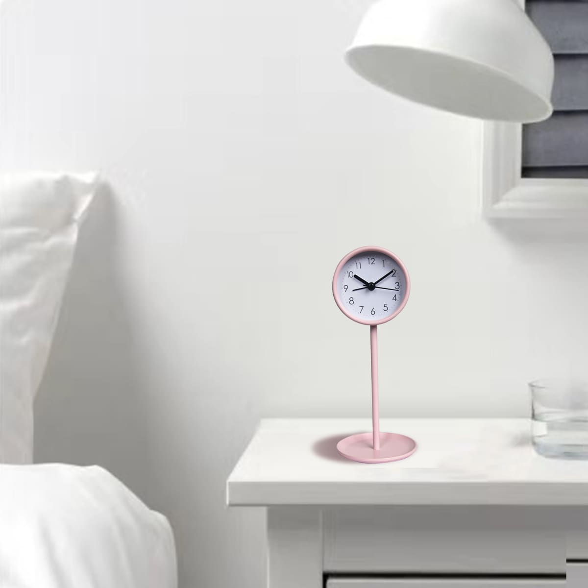 

1pc Plain Desktop Alarm Clock, Pink