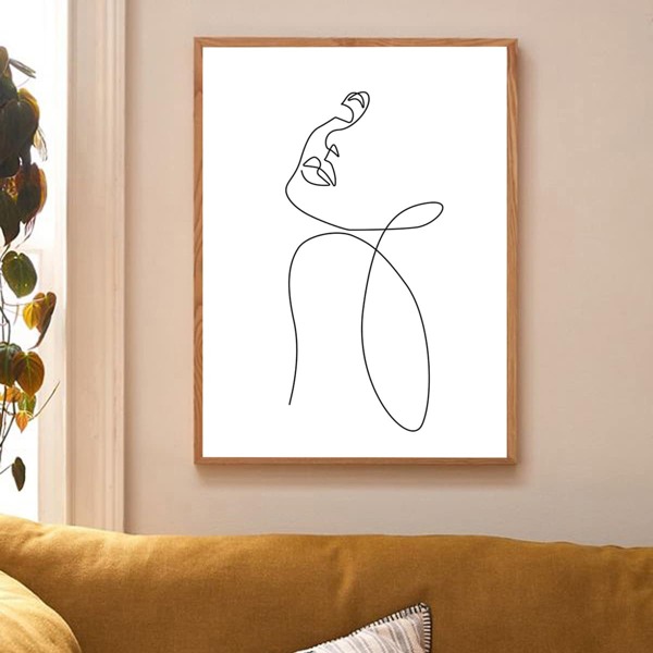 

Abstract Figure Graphic Unframed Painting, White